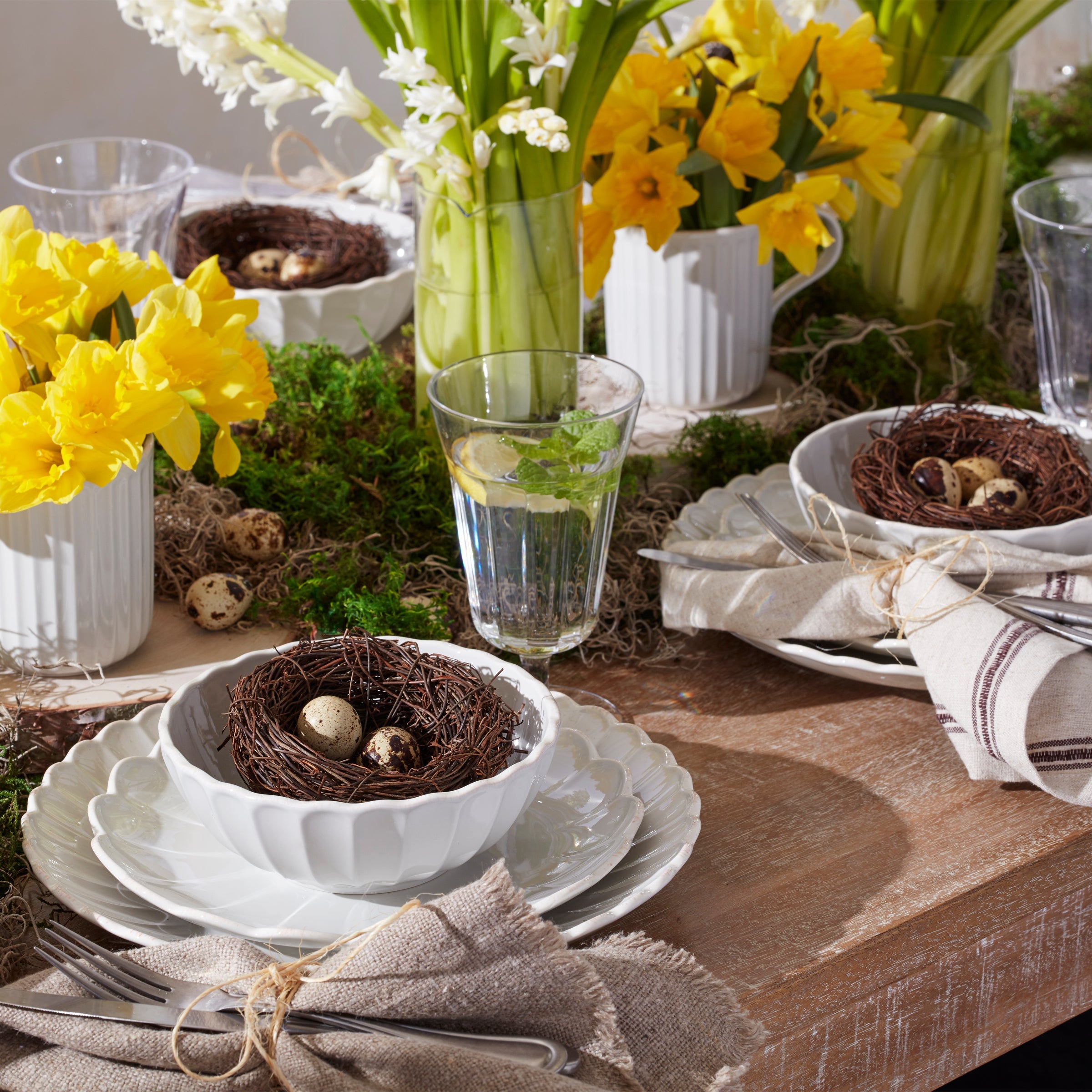 White Scalloped Stoneware Dinnerware Set, 12-Piece - Image 10