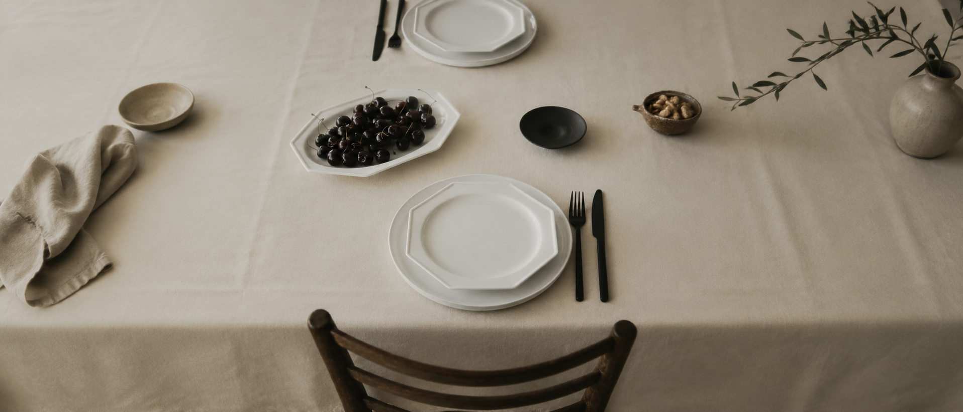 Thoughtfully arranged table setting