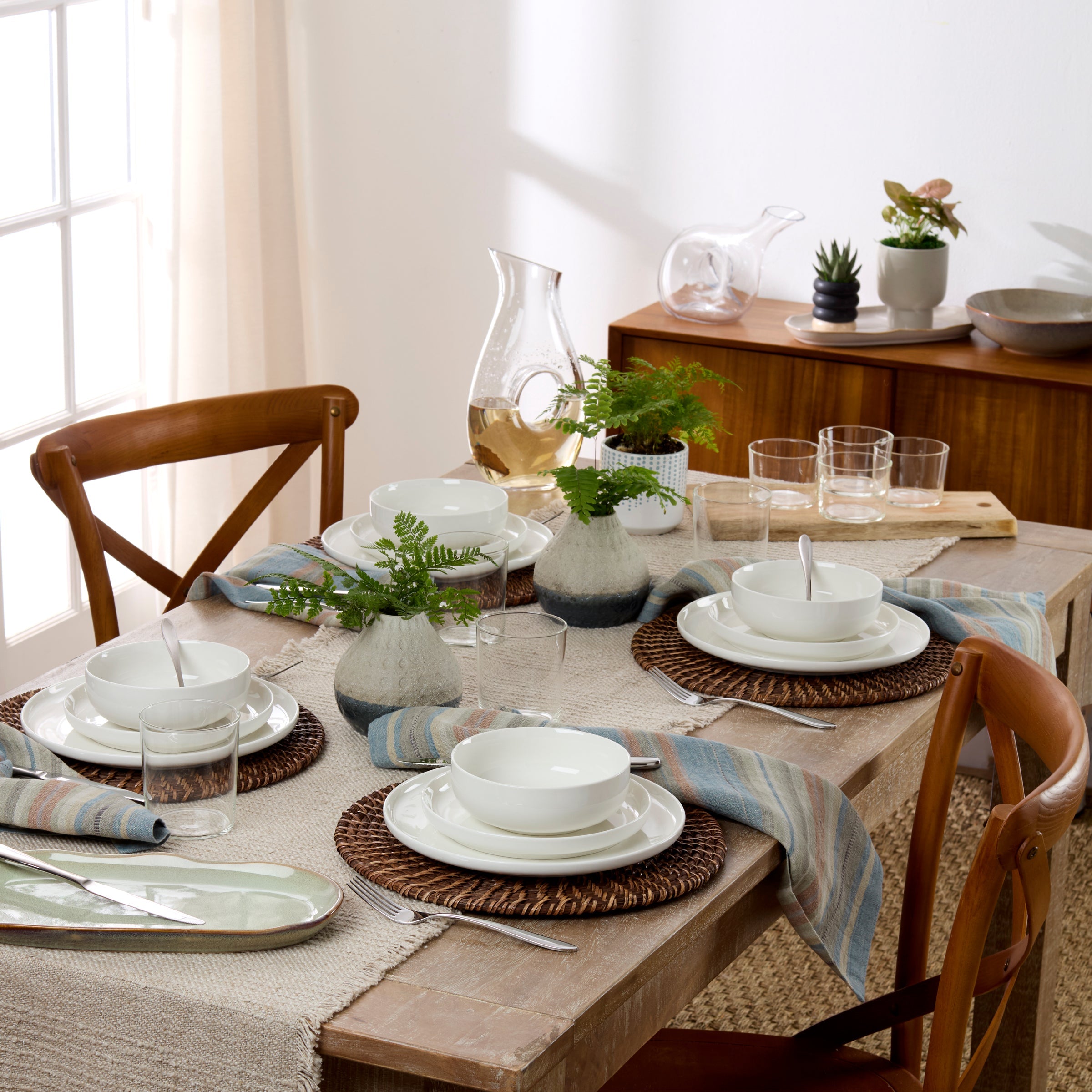 Tableware details being thoughtfully prepared
