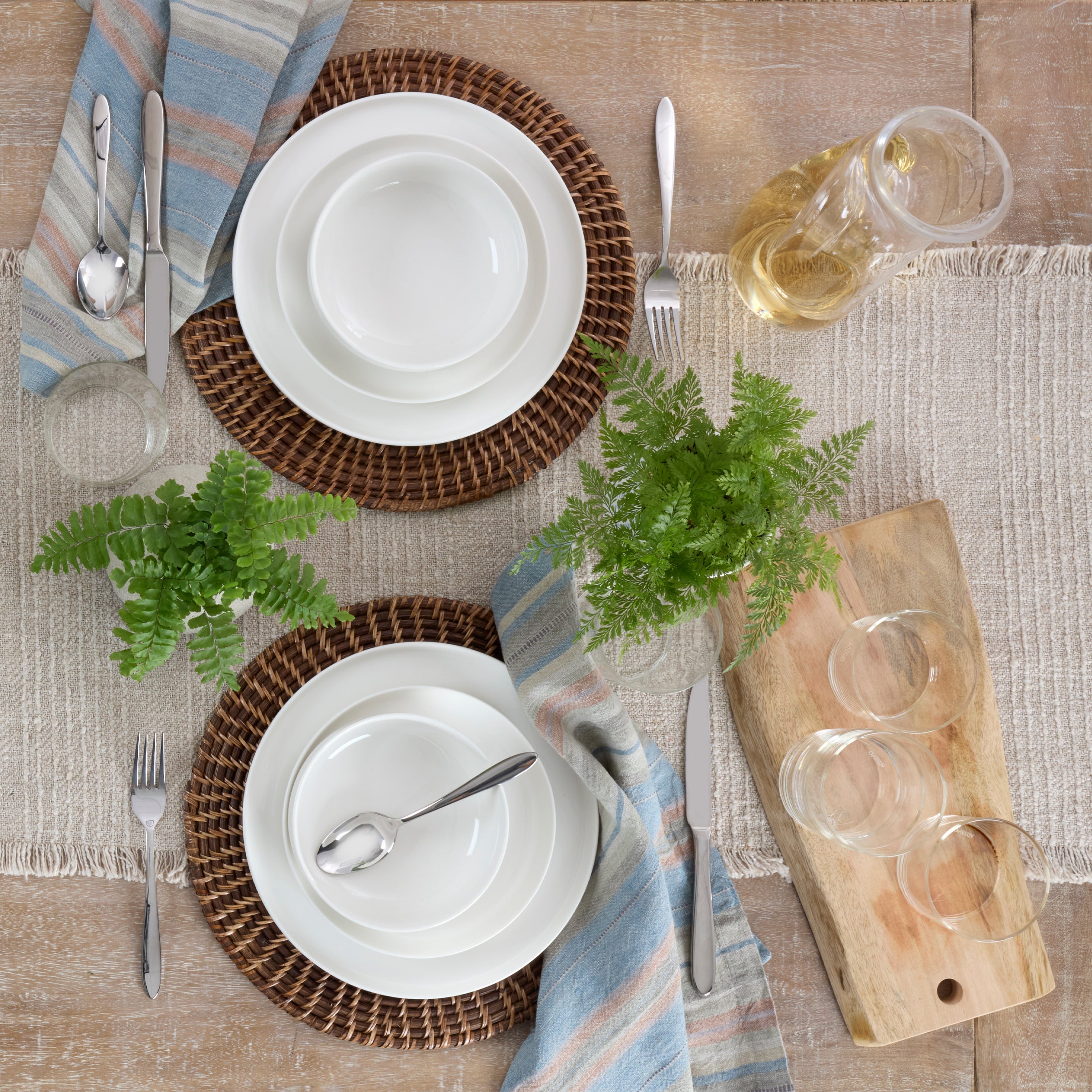 Classic White Porcelain Dinnerware Set, 12-Piece - Image 3