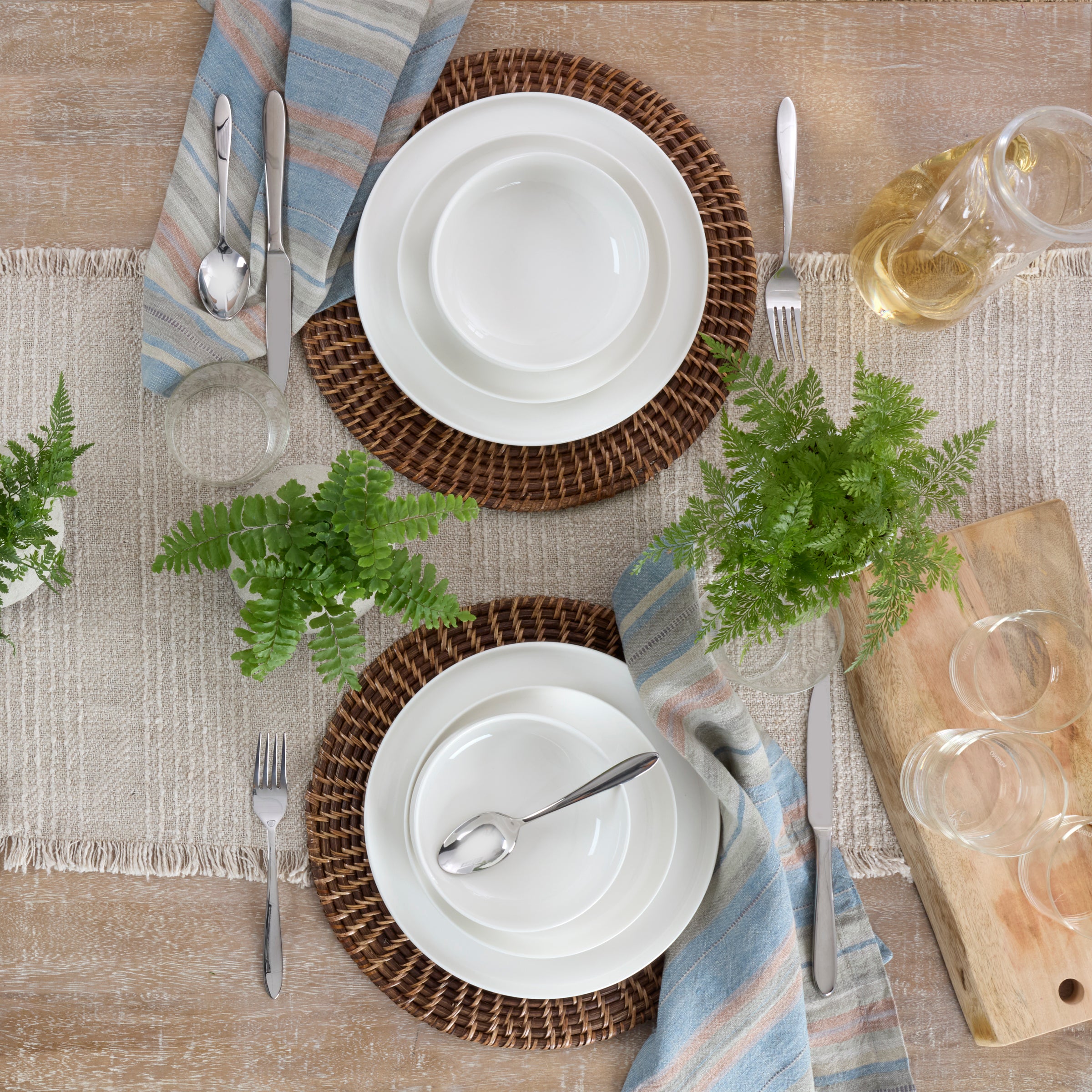 Classic White Porcelain Dinnerware Set, 24-Piece - Image 2