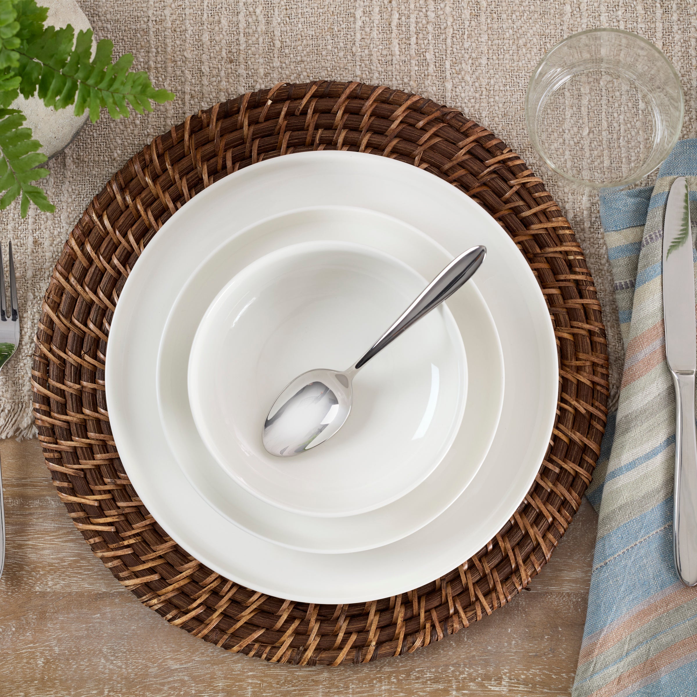 Classic White Porcelain Dinnerware Set, 12-Piece - Image 5