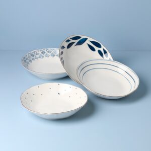 Gold-Banded Dinner Bowls, Set of 4