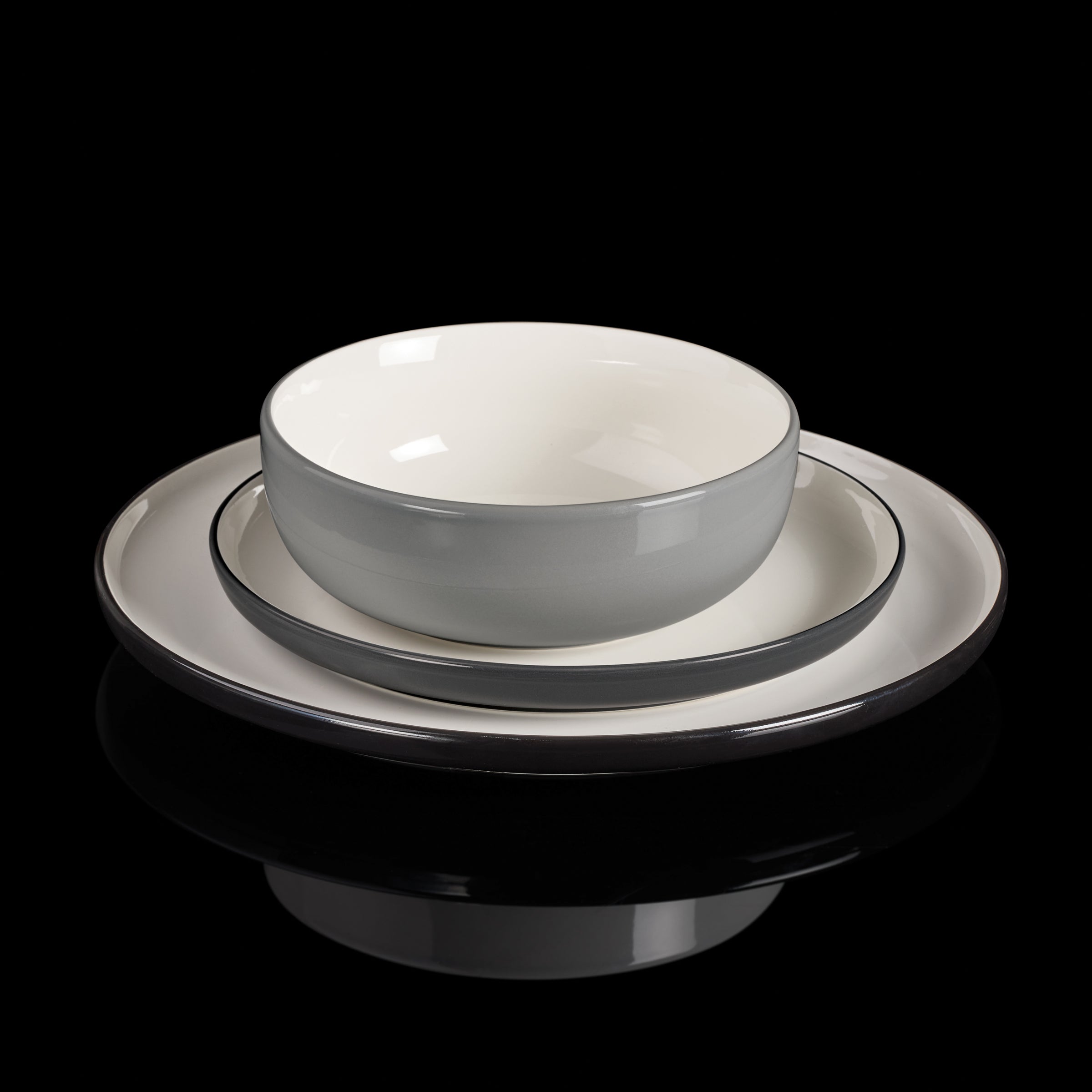 Pumice Ombre Porcelain Dinnerware Set, 12-Piece - Image 16