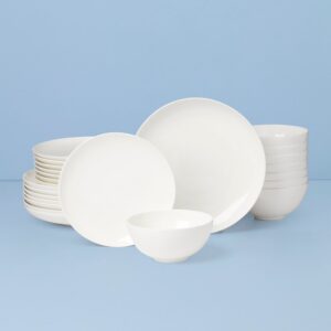 White Bone China Coupe Dinnerware Set, 24-Piece