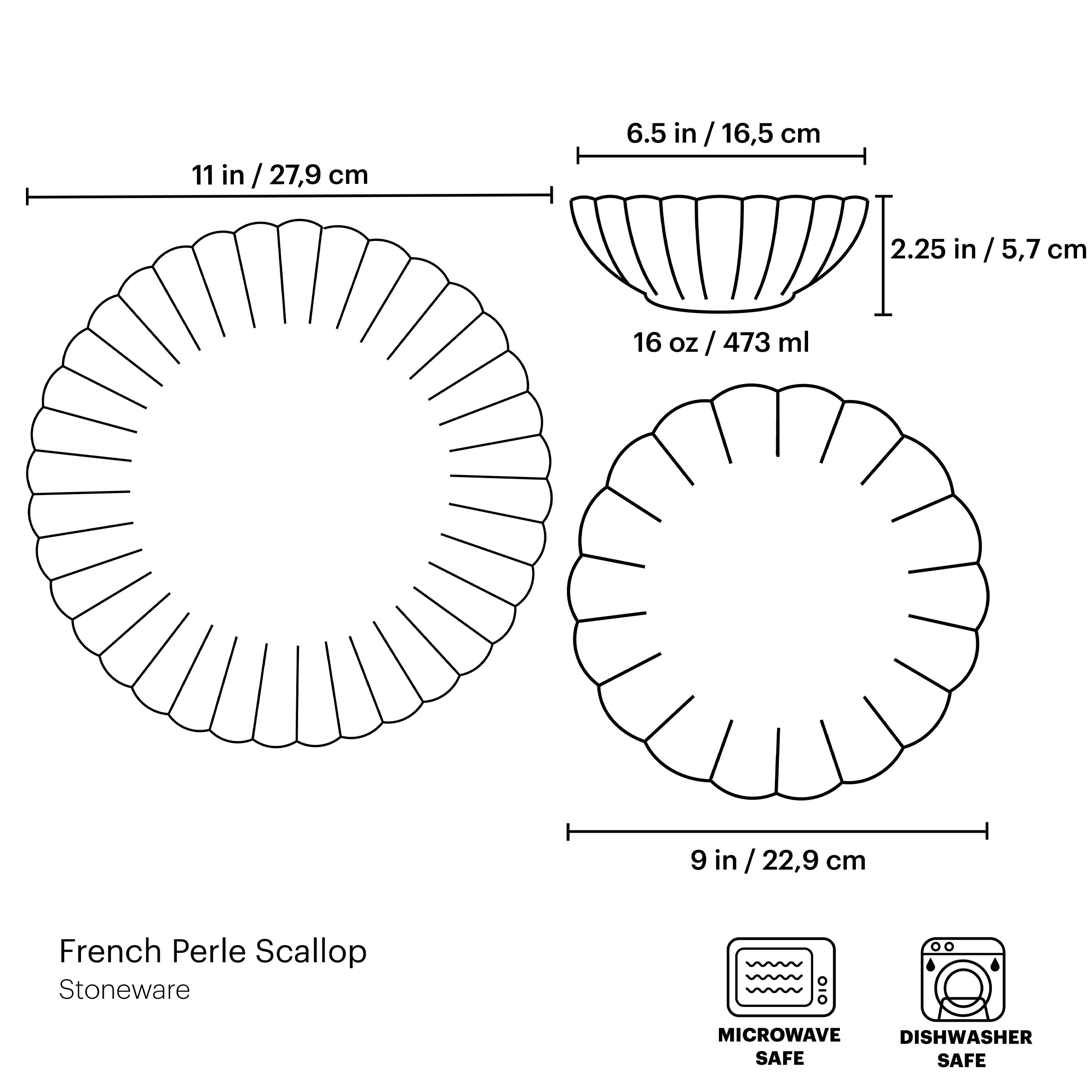 White Scalloped Stoneware Dinnerware Set, 12-Piece - Image 13