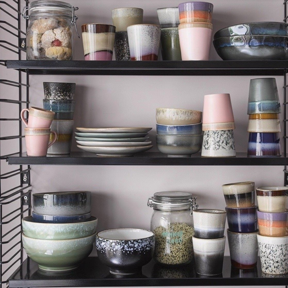 Expressive ceramic tableware with colorful details